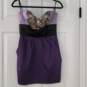 Strapless bebe mini dress